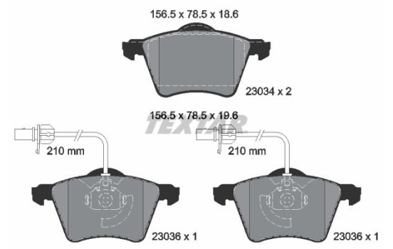 Kit de plaquettes de frein, frein à disque Q+ 2303401 Textar, Image 2