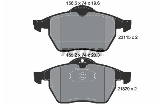 Kit de plaquettes de frein, frein à disque Q+ 2311502 Textar