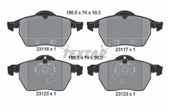 Kit de plaquettes de frein, frein à disque Q+ 2311701 Textar