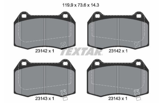 Kit de plaquettes de frein, frein à disque Q+ 2314201 Textar