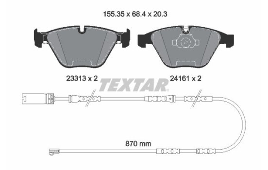 Kit de plaquettes de frein, frein à disque Q+ 2331307 Textar