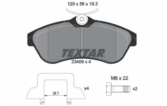 Kit de plaquettes de frein, frein à disque Q+ 2340902 Textar