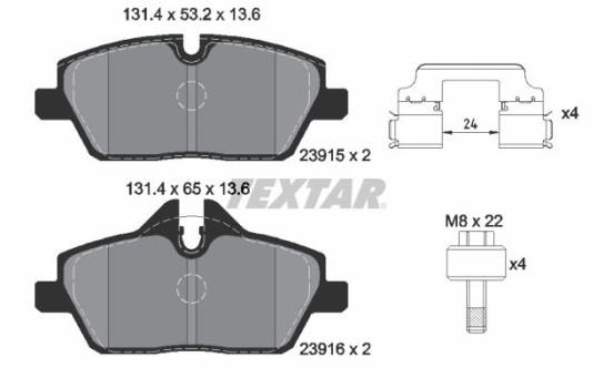 Kit de plaquettes de frein, frein à disque Q+ 2391508 Textar