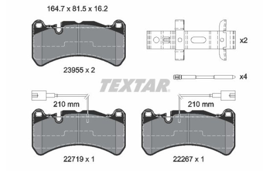 Kit de plaquettes de frein, frein à disque Q+ 2395503 Textar