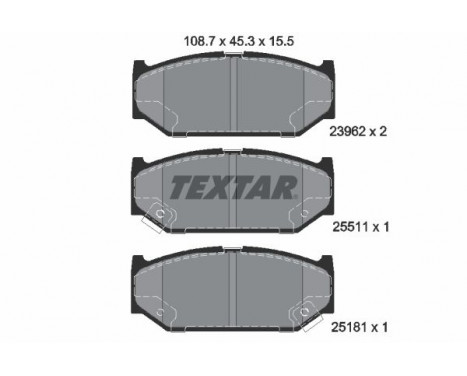 Kit de plaquettes de frein, frein à disque Q+ 2396201 Textar