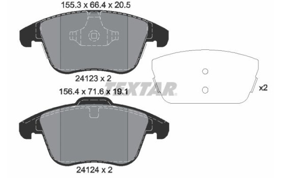 Kit de plaquettes de frein, frein à disque Q+ 2412305 Textar
