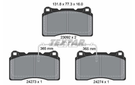 Kit de plaquettes de frein, frein à disque Q+ 2427301 Textar