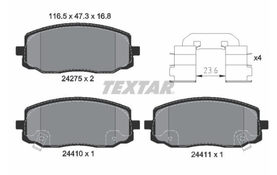 Kit de plaquettes de frein, frein à disque Q+ 2427501 Textar
