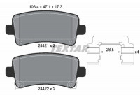 Kit de plaquettes de frein, frein à disque Q+ 2442102 Textar