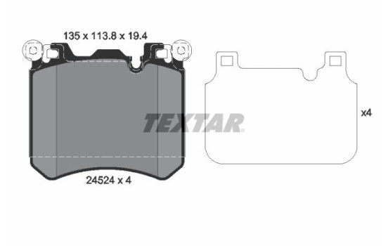 Kit de plaquettes de frein, frein à disque Q+ 2452401 Textar