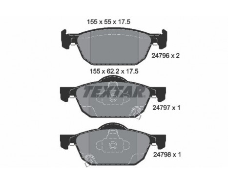 Kit de plaquettes de frein, frein à disque Q+ 2479601 Textar