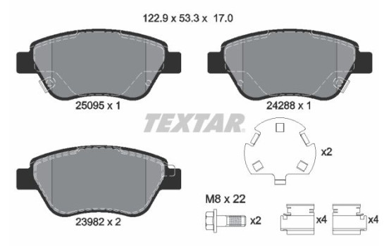 Kit de plaquettes de frein, frein à disque Q+ 2509501 Textar