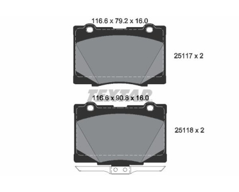 Kit de plaquettes de frein, frein à disque Q+ 2511701 Textar