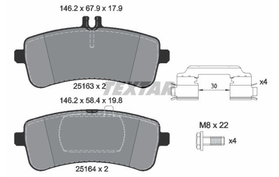 Kit de plaquettes de frein, frein à disque Q+ 2516301 Textar, Image 2