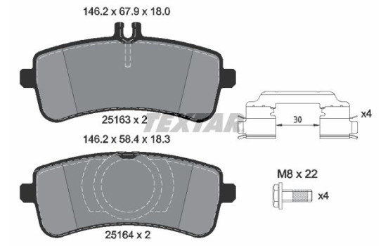 Kit de plaquettes de frein, frein à disque Q+ 2516305 Textar