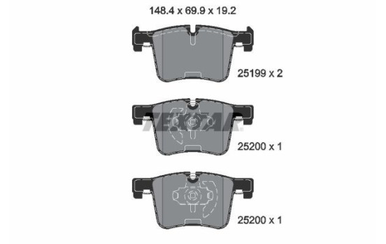 Kit de plaquettes de frein, frein à disque Q+ 2519901 Textar