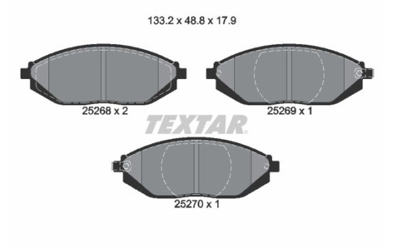 Kit de plaquettes de frein, frein à disque Q+ 2526801 Textar