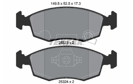 Kit de plaquettes de frein, frein à disque Q+ 2532301 Textar