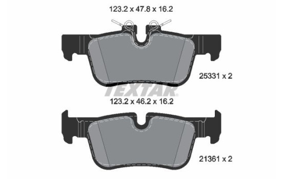 Kit de plaquettes de frein, frein à disque Q+ 2533101 Textar
