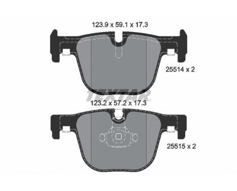 Kit de plaquettes de frein, frein à disque Q+ 2551401 Textar