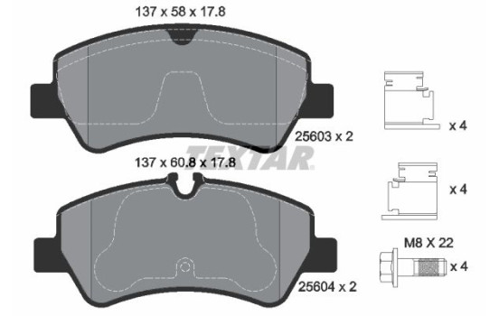 Kit de plaquettes de frein, frein à disque Q+ 2560301 Textar