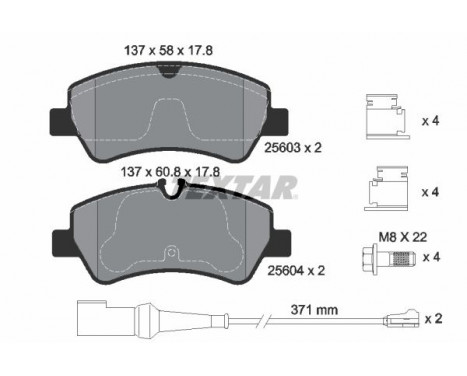 Kit de plaquettes de frein, frein à disque Q+ 2560303 Textar