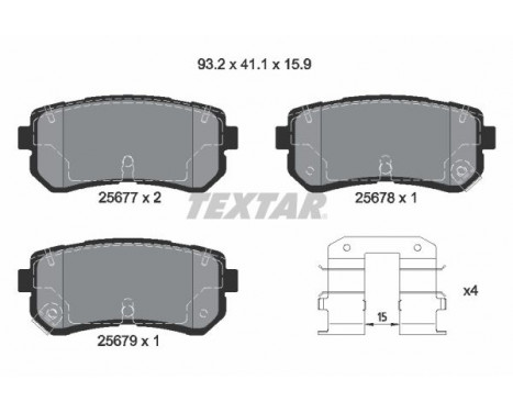 Kit de plaquettes de frein, frein à disque Q+ 2567701 Textar