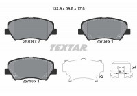 Kit de plaquettes de frein, frein à disque Q+ 2570801 Textar