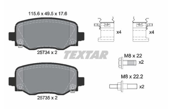 Kit de plaquettes de frein, frein à disque Q+ 2573401 Textar