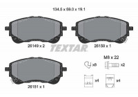 Kit de plaquettes de frein, frein à disque Q+ 2614901 Textar