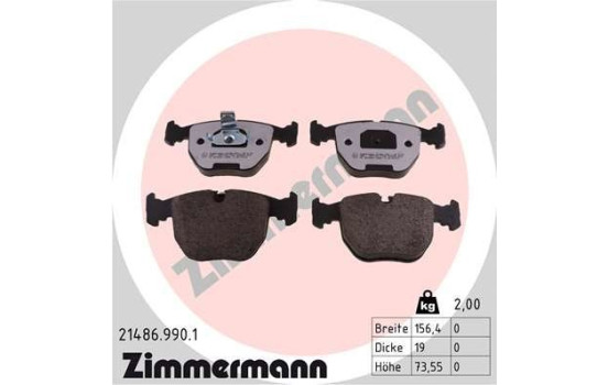 Kit de plaquettes de frein, frein à disque rd:z 21486.990.1 Zimmermann