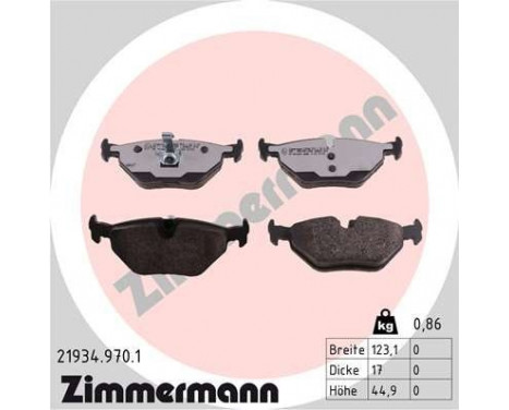 Kit de plaquettes de frein, frein à disque rd:z 21934.970.1 Zimmermann