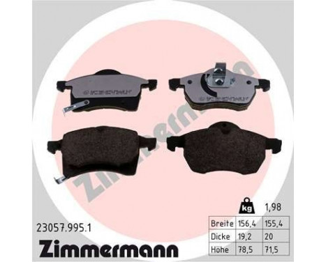 Kit de plaquettes de frein, frein à disque rd:z 23057.995.1 Zimmermann