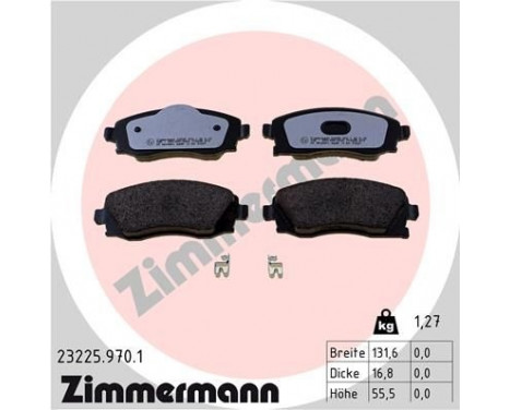 Kit de plaquettes de frein, frein à disque rd:z 23225.970.1 Zimmermann