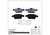 Kit de plaquettes de frein, frein à disque rd:z 23248.980.2 Zimmermann