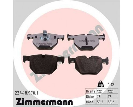 Kit de plaquettes de frein, frein à disque rd:z 23448.970.1 Zimmermann