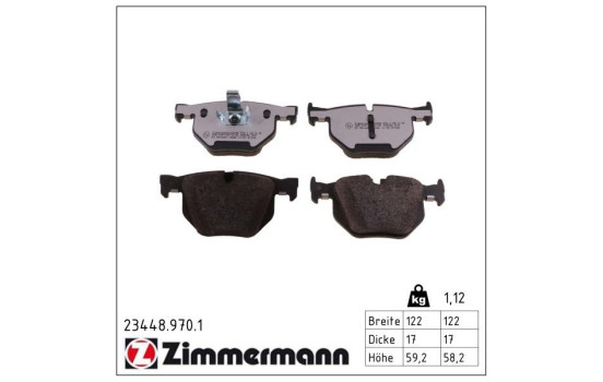 Kit de plaquettes de frein, frein à disque rd:z 23448.970.1 Zimmermann, Image 2