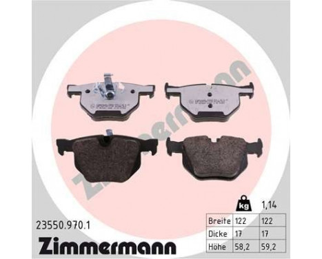 Kit de plaquettes de frein, frein à disque rd:z 23550.970.1 Zimmermann, Image 2