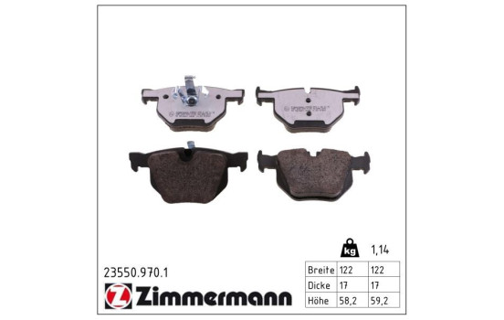 Kit de plaquettes de frein, frein à disque rd:z 23550.970.1 Zimmermann, Image 3