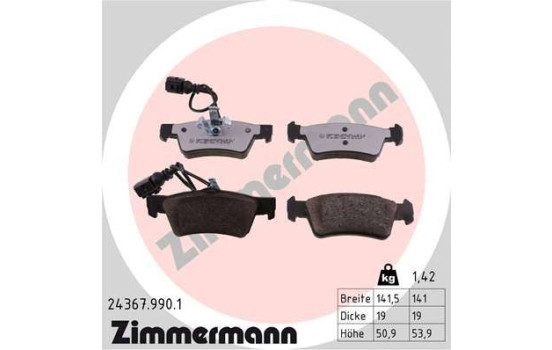 Kit de plaquettes de frein, frein à disque rd:z 24367.990.1 Zimmermann