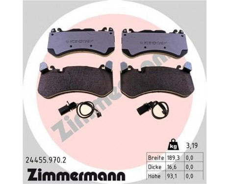 Kit de plaquettes de frein, frein à disque rd:z 24455.970.2 Zimmermann