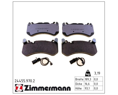 Kit de plaquettes de frein, frein à disque rd:z 24455.970.2 Zimmermann