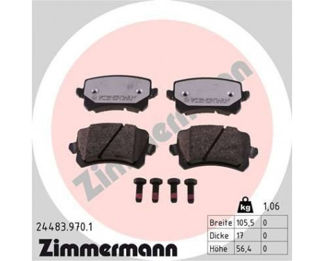 Kit de plaquettes de frein, frein à disque rd:z 24483.970.1 Zimmermann