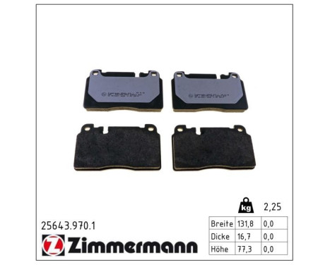 Kit de plaquettes de frein, frein à disque rd:z 25643.970.1 Zimmermann