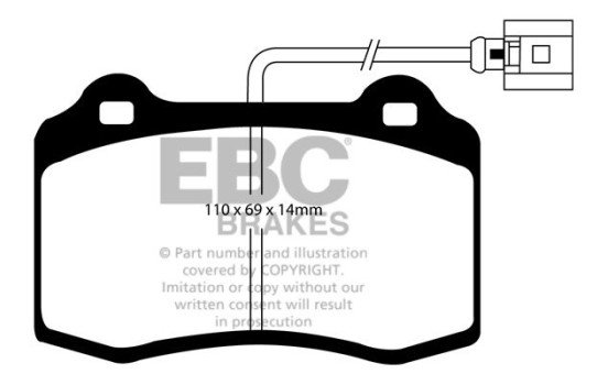 Kit de plaquettes de frein, frein à disque Redstuff DP311402C EBC