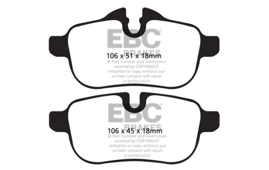 Kit de plaquettes de frein, frein à disque Redstuff DP32046C EBC, Image 5