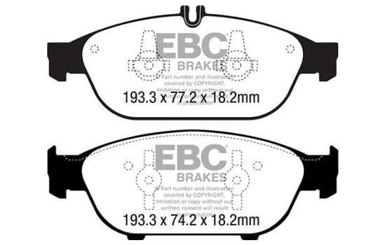 Kit de plaquettes de frein, frein à disque Redstuff DP32169C EBC, Image 5