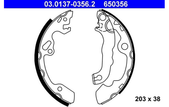 Jeu de mâchoires de frein 03.0137-0356.2 ATE, Image 2