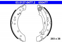 Jeu de mâchoires de frein 03.0137-0477.2 ATE