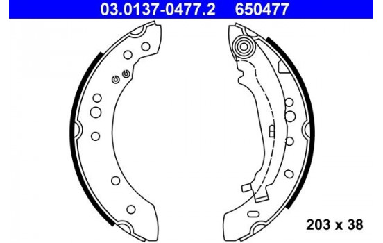 Jeu de mâchoires de frein 03.0137-0477.2 ATE